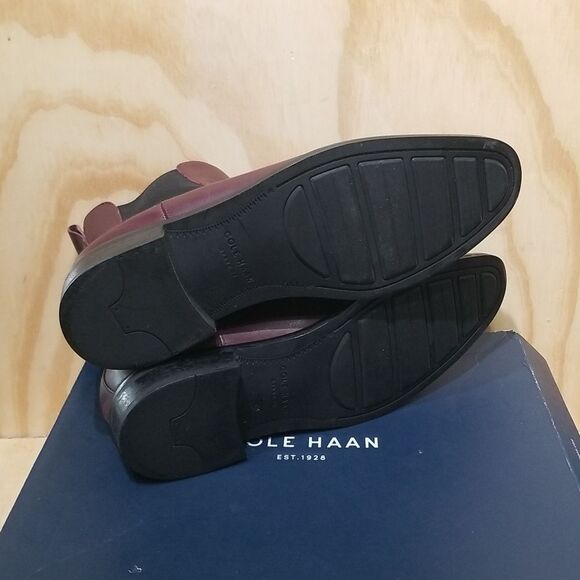 Cole Haan Lenox Hill Maroon Chelsea Boots Mens size 10 with box - Picture 7 of 8